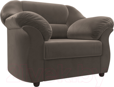 Кресло мягкое Лига Диванов Карнелла / 109606 (велюр коричневый) - фото