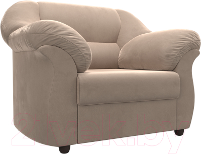 Кресло мягкое Лига Диванов Карнелла / 109609 (велюр бежевый) - фото