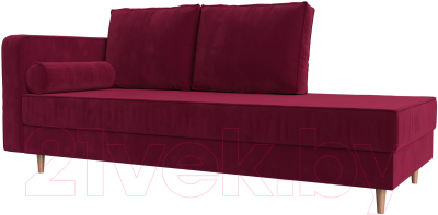 Тахта Лига Диванов Прайм левый / 110143L (микровельвет бордовый) - фото