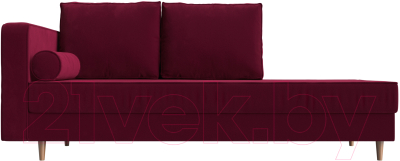 Тахта Лига Диванов Прайм левый / 110143L (микровельвет бордовый)