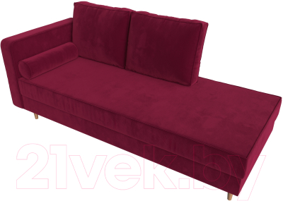 Тахта Лига Диванов Прайм левый / 110143L (микровельвет бордовый)