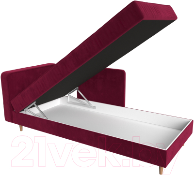 Тахта Лига Диванов Прайм левый / 110143L (микровельвет бордовый)