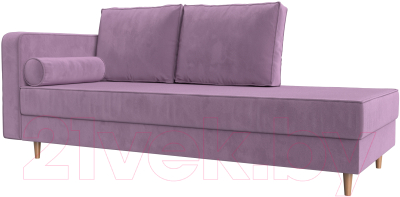 Тахта Лига Диванов Прайм левый / 110146L (микровельвет сиреневый) - фото