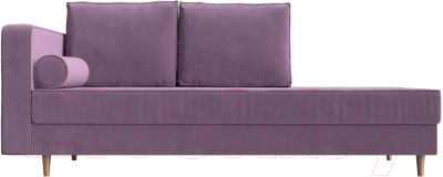 Тахта Лига Диванов Прайм левый / 110146L (микровельвет сиреневый)