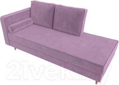 Тахта Лига Диванов Прайм левый / 110146L (микровельвет сиреневый)