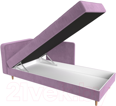 Тахта Лига Диванов Прайм левый / 110146L (микровельвет сиреневый)