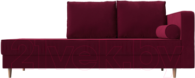 Тахта Лига Диванов Прайм правый / 110143 (микровельвет бордовый)