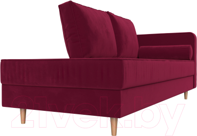 Тахта Лига Диванов Прайм правый / 110143 (микровельвет бордовый)