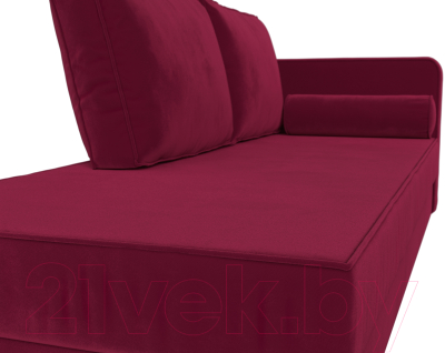 Тахта Лига Диванов Прайм правый / 110143 (микровельвет бордовый)