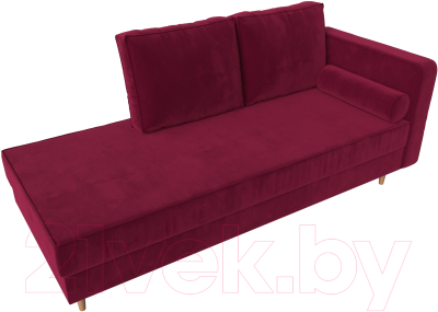 Тахта Лига Диванов Прайм правый / 110143 (микровельвет бордовый)