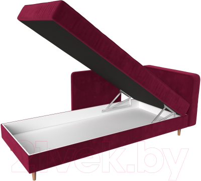 Тахта Лига Диванов Прайм правый / 110143 (микровельвет бордовый)