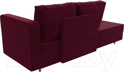 Тахта Лига Диванов Прайм правый / 110143 (микровельвет бордовый)