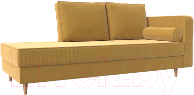 Тахта Лига Диванов Прайм правый / 110144 (микровельвет желтый) - фото