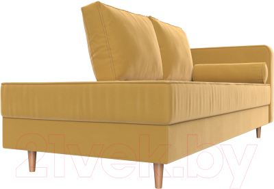 Тахта Лига Диванов Прайм правый / 110144 (микровельвет желтый)