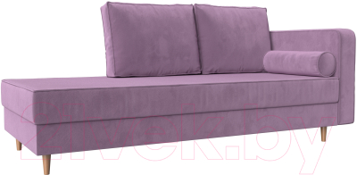 Тахта Лига Диванов Прайм правый / 110146 (микровельвет сиреневый) - фото