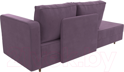 Тахта Лига Диванов Прайм правый / 110146 (микровельвет сиреневый)