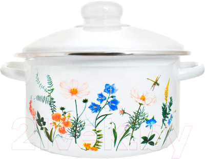Кастрюля ЭСТЕТ Луговые цветы / ЭТ-75265/4 - фото