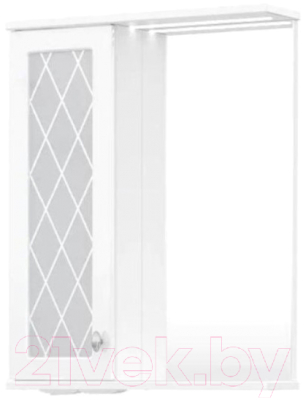 Шкаф с зеркалом для ванной Volna Milena 55 L (белый) - фото