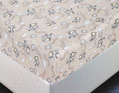 Простыня для малышей АртПостель На резинке Ушастик 250 - фото