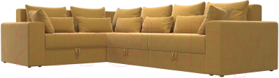 Диван угловой Лига Диванов Майами Long левый / 114856L (микровельвет желтый)