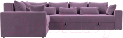 Диван угловой Лига Диванов Майами Long левый / 114859L (микровельвет сиреневый)