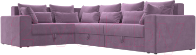 Диван угловой Лига Диванов Майами Long левый / 114859L (микровельвет сиреневый)