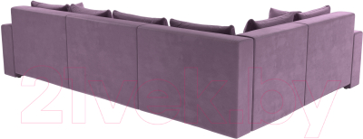 Диван угловой Лига Диванов Майами Long левый / 114859L (микровельвет сиреневый)