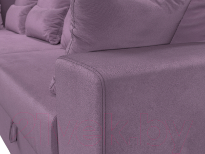 Диван угловой Лига Диванов Майами Long левый / 114859L (микровельвет сиреневый)