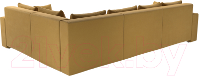 Диван угловой Лига Диванов Майами Long правый / 114856 (микровельвет желтый)
