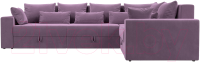 Диван угловой Лига Диванов Майами Long правый / 114859 (микровельвет сиреневый)