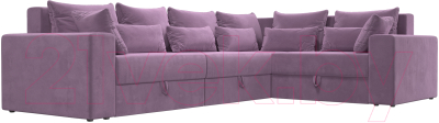 Диван угловой Лига Диванов Майами Long правый / 114859 (микровельвет сиреневый)