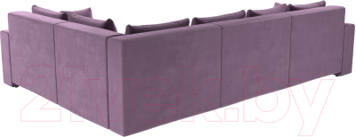 Диван угловой Лига Диванов Майами Long правый / 114859 (микровельвет сиреневый)