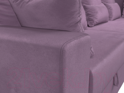 Диван угловой Лига Диванов Майами Long правый / 114859 (микровельвет сиреневый)