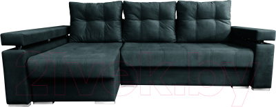 Диван угловой Bobrovmebel Мадрид левый (микровелюр симпл 54 серый) - фото