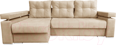 Диван угловой Bobrovmebel Мадрид левый (микровелюр симпл 42 бежевый) - фото