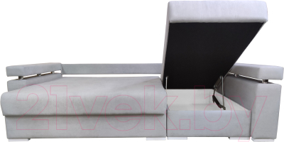 Диван угловой Bobrovmebel Мадрид правый (микровелюр симпл 30 светло-серый)