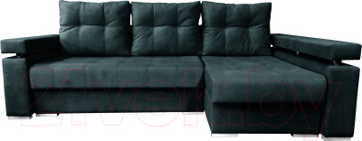 Диван угловой Bobrovmebel Мадрид правый (микровелюр симпл 54 серый) - фото