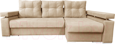 Диван угловой Bobrovmebel Мадрид правый (микровелюр симпл 42 бежевый) - фото