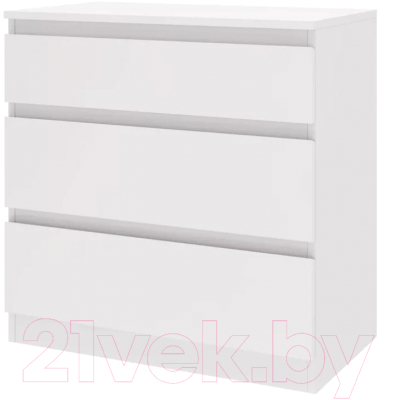 Комод Stolline Морвик 3 ящика 70x72 (белый) - фото