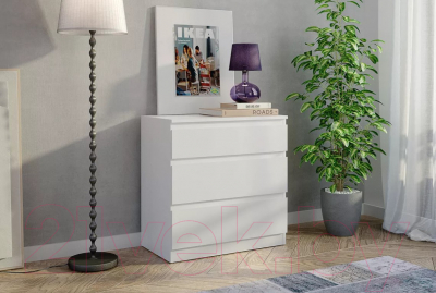 Комод Stolline Морвик 3 ящика 70x72 (белый)