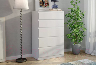Комод Stolline Морвик 5 ящиков 70x112 (белый)