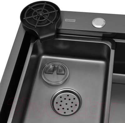 Мойка кухонная со смесителем Arfeka AF PVD Nano 75x46