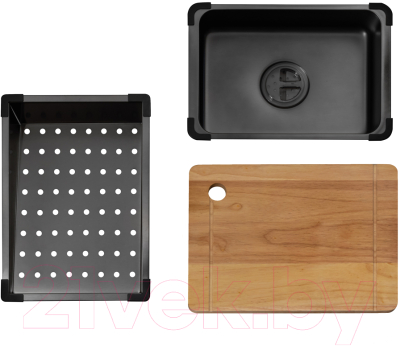 Мойка кухонная со смесителем Arfeka AF PVD Nano 75x46