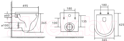 Унитаз подвесной AV Engineering Comfort X1 AVWHR203X1
