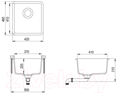 Мойка кухонная Aquasanita Arca SQA101W (металлик)