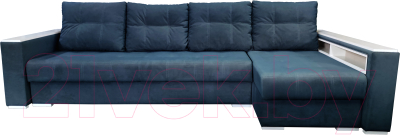 Диван угловой Bobrovmebel Влада 8.2дн(п) + правый накладки полка и пенал (микровелюр симпл 54 серый) - фото