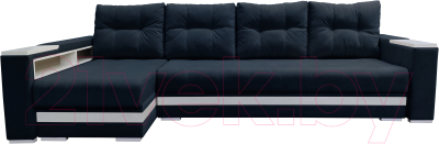 Диван угловой Bobrovmebel Влада 8.2тнц(п) + левый ТНЦ + полка и пенал (микровелюр симпл 54 серый) - фото