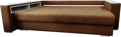 Диван Bobrovmebel Влада 8/2п с пуфом слева (микровелюр симпл 45 коричневый)