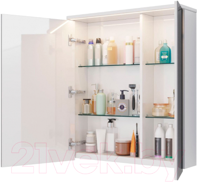 Шкаф с зеркалом для ванной LEMARK Zenon 70x80 / LM70ZS-Z