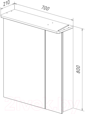 Шкаф с зеркалом для ванной LEMARK Zenon 70x80 / LM70ZS-Z